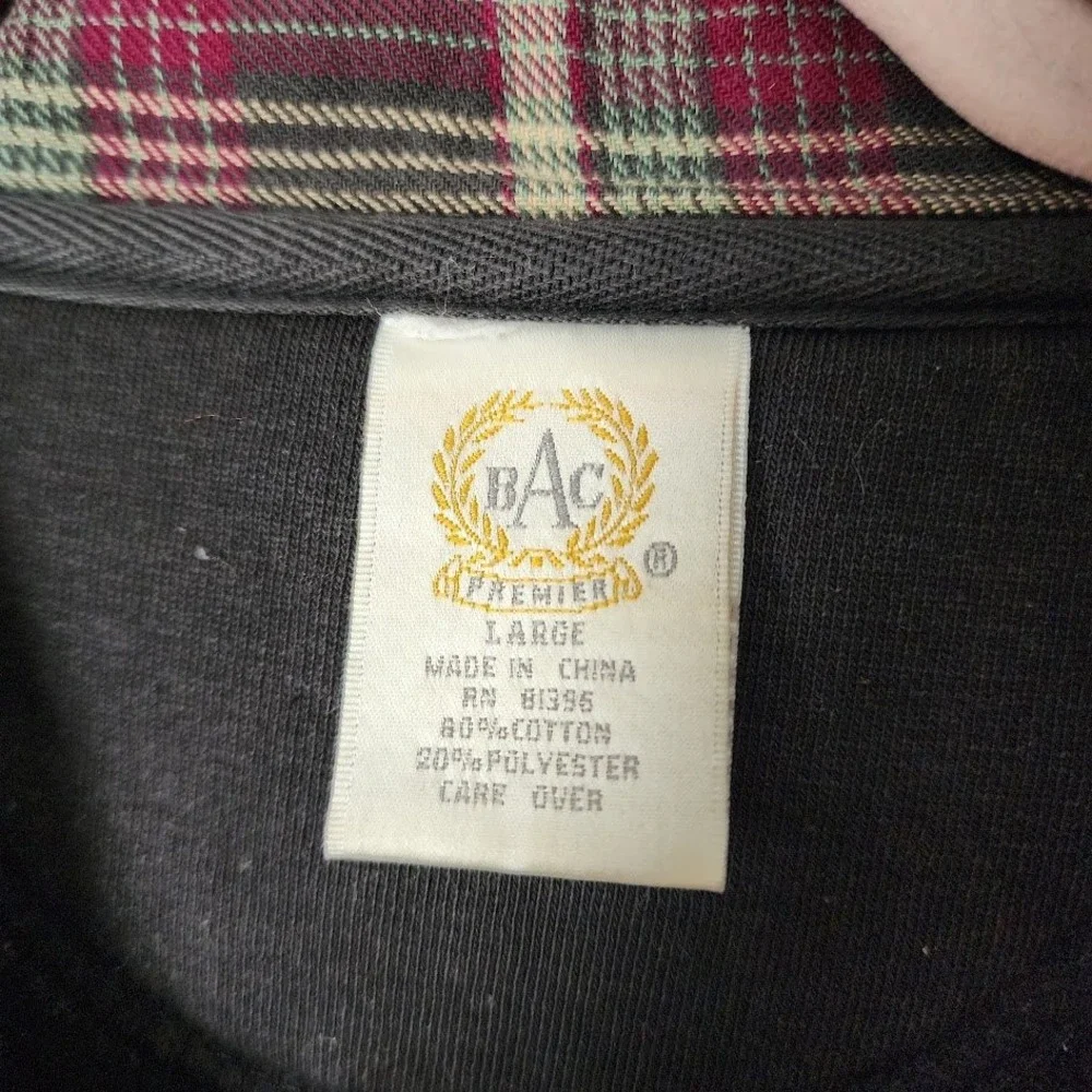 VINTAGE Wisconsin Rose Bowl Game Day Quarter‎ Zip Pullover Black Size L